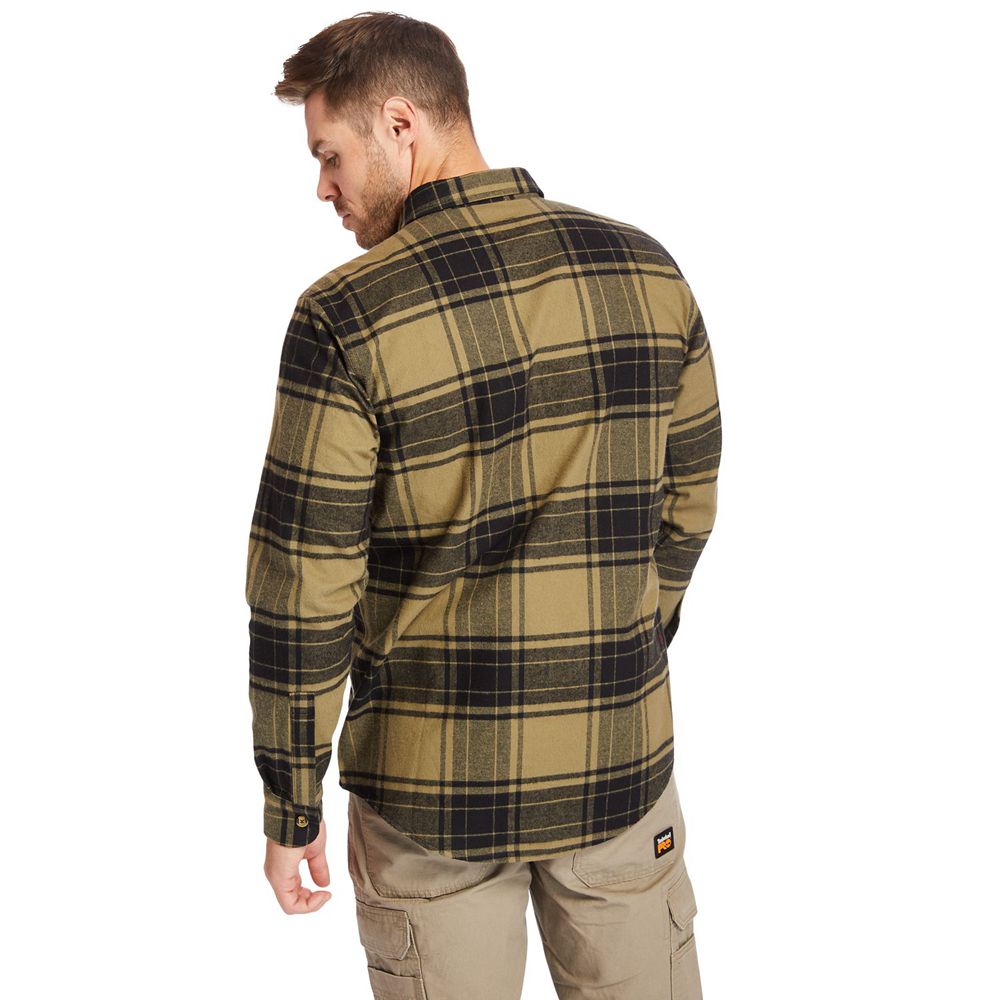 Timberland Πουκαμισα Ανδρικα Ελιά - Pro® Woodfort Heavyweight Flannel Work - Greece 7642581-YR